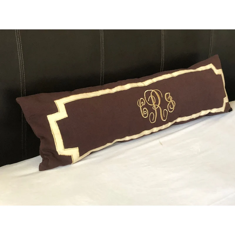 Monogram Pillow Covers, Appliqued Pillows, Bedroom Pillow Decor 12x40