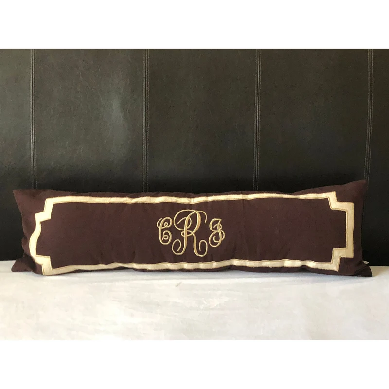 Monogram Pillow Covers, Appliqued Pillows, Bedroom Pillow Decor 12x40