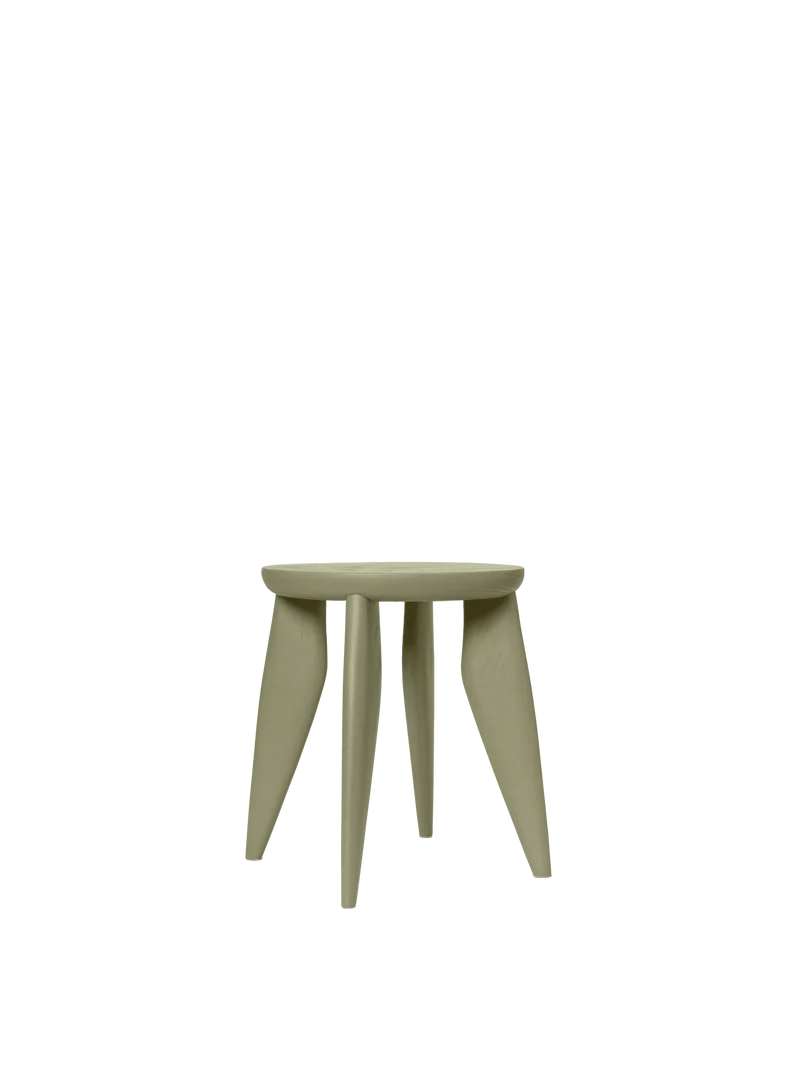 Tabouret rond pour enfant en frêne vert 33 x 30 cm Feve - Ferm Living