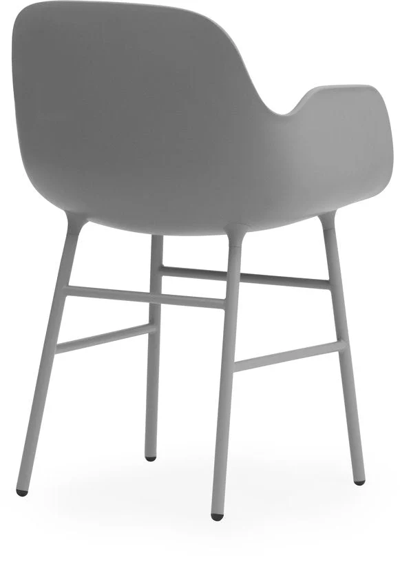 Chaise avec accoudoirs en acier et pp gris Form - Normann Copenhagen