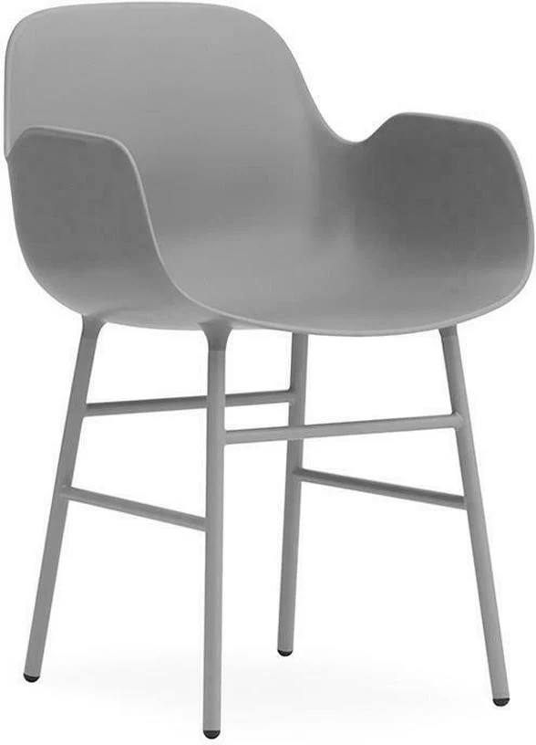Chaise avec accoudoirs en acier et pp gris Form - Normann Copenhagen