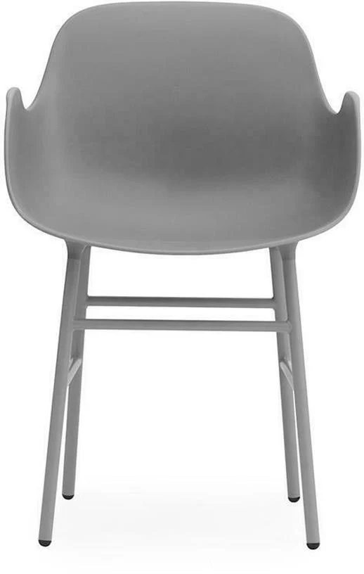 Chaise avec accoudoirs en acier et pp gris Form - Normann Copenhagen