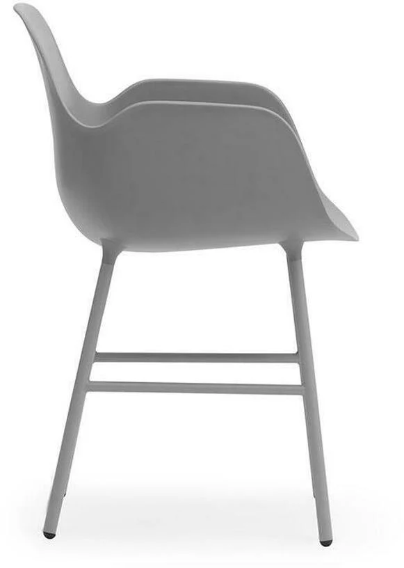 Chaise avec accoudoirs en acier et pp gris Form - Normann Copenhagen