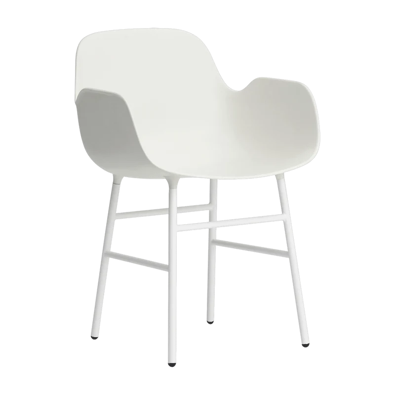 Chaise avec accoudoirs en acier et pp blanc Form - Normann Copenhagen