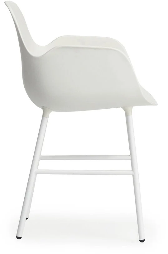 Chaise avec accoudoirs en acier et pp blanc Form - Normann Copenhagen