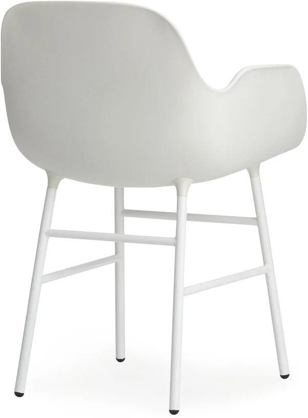 Chaise avec accoudoirs en acier et pp blanc Form - Normann Copenhagen