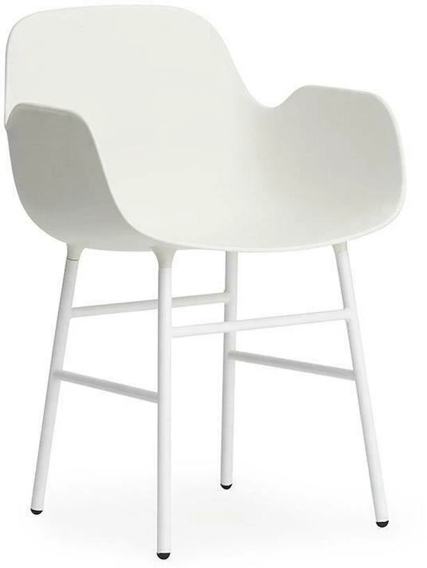 Chaise avec accoudoirs en acier et pp blanc Form - Normann Copenhagen