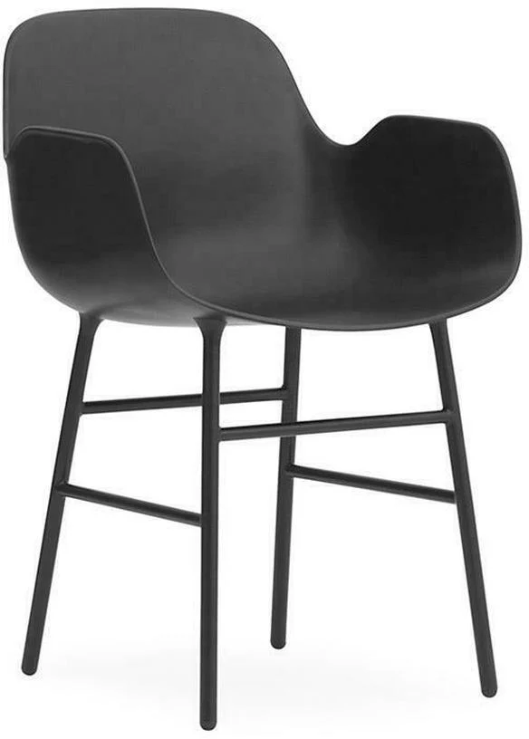 Chaise avec accoudoirs en acier et pp noir Form - Normann Copenhagen