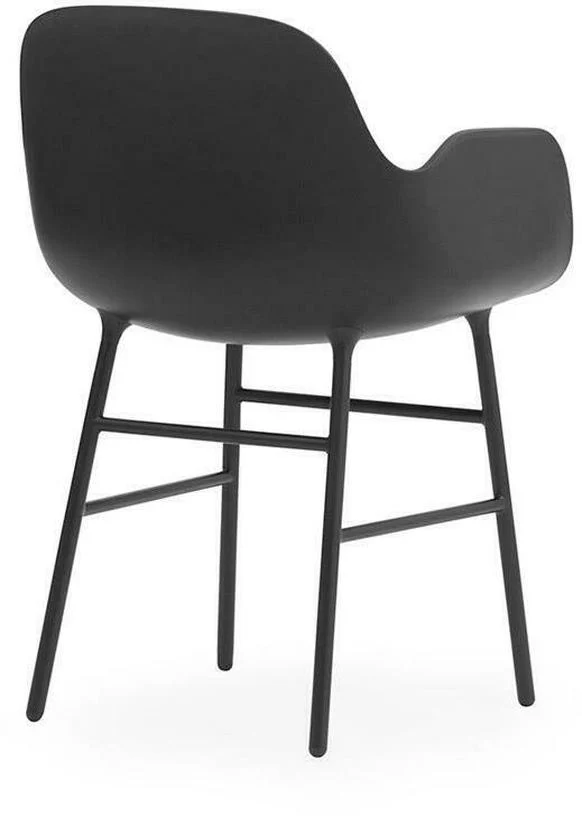 Chaise avec accoudoirs en acier et pp noir Form - Normann Copenhagen