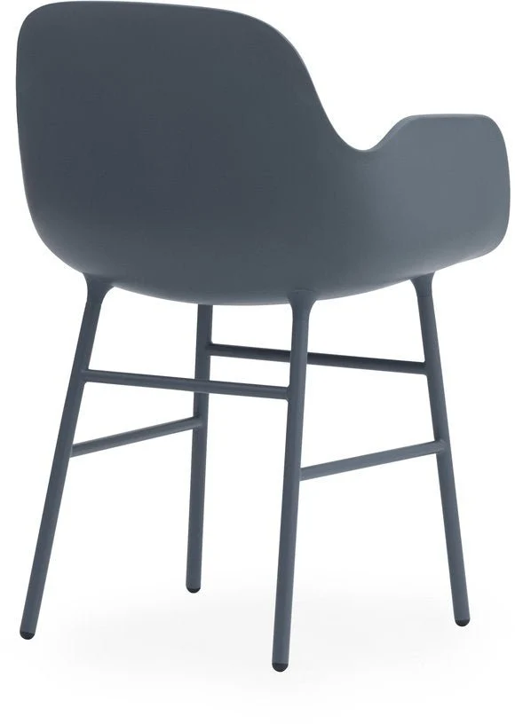 Chaise avec accoudoirs en acier et pp bleu Form - Normann Copenhagen