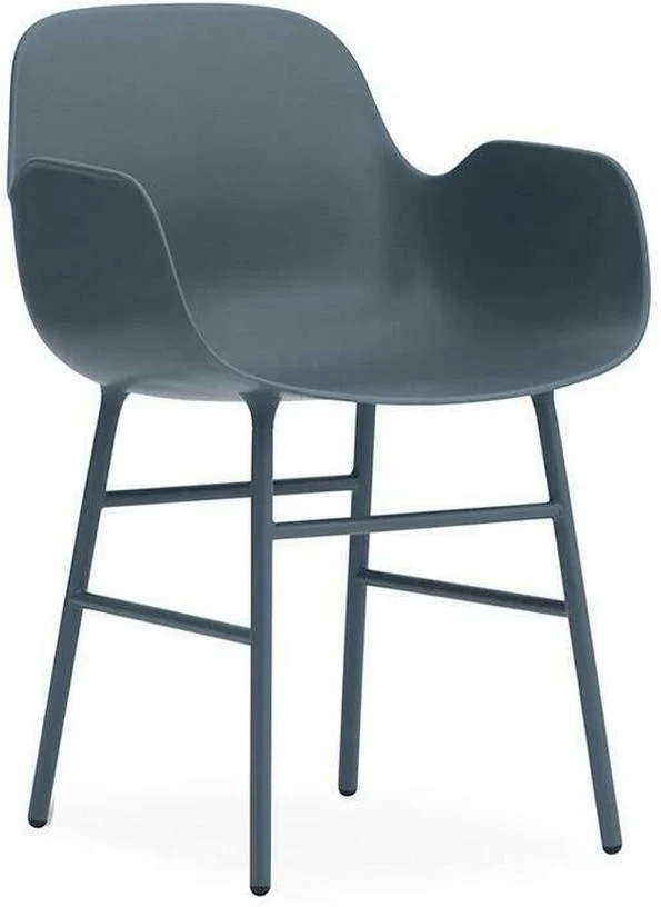 Chaise avec accoudoirs en acier et pp bleu Form - Normann Copenhagen