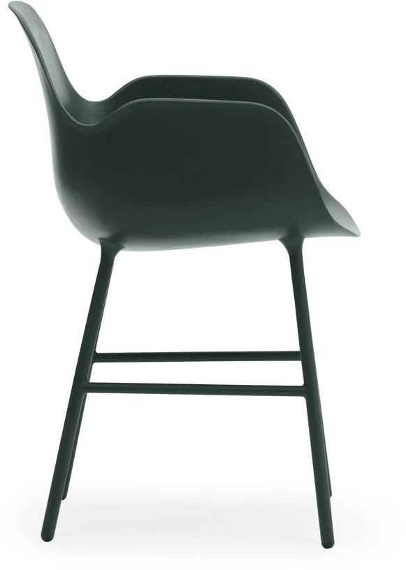 Chaise avec accoudoirs en acier et pp vert Form - Normann Copenhagen