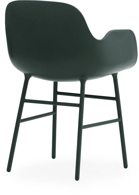 Chaise avec accoudoirs en acier et pp vert Form - Normann Copenhagen