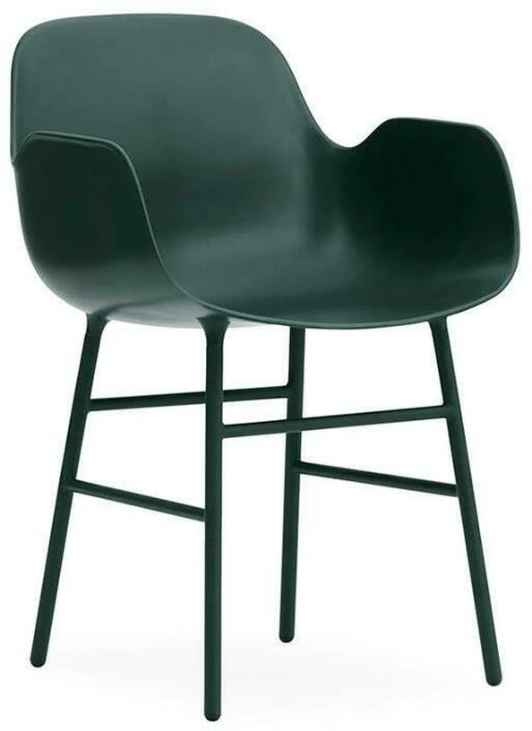 Chaise avec accoudoirs en acier et pp vert Form - Normann Copenhagen