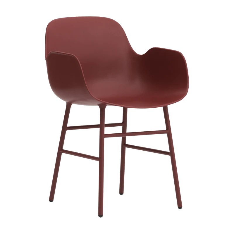 Chaise avec accoudoirs en acier et pp rouge Form - Normann Copenhagen