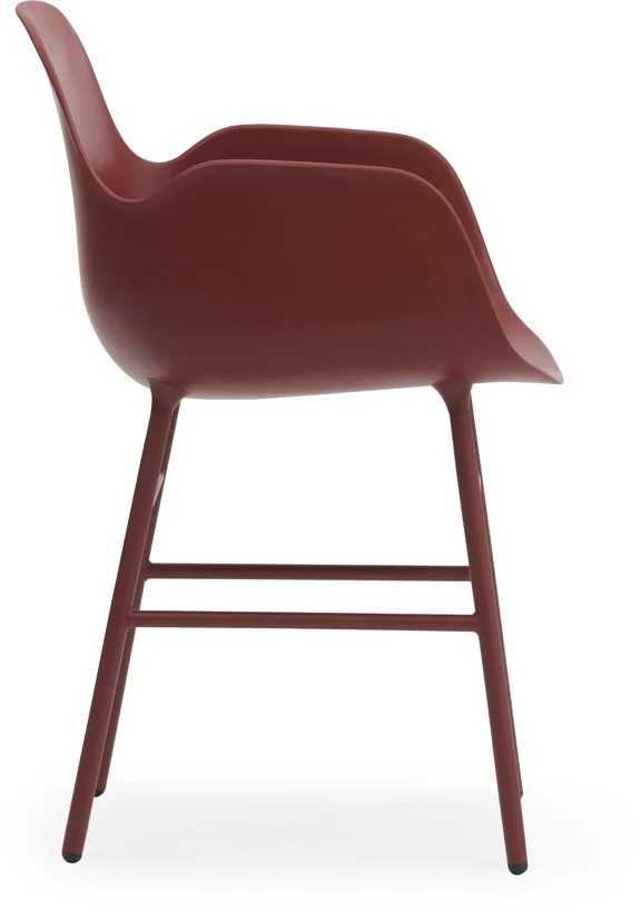 Chaise avec accoudoirs en acier et pp rouge Form - Normann Copenhagen