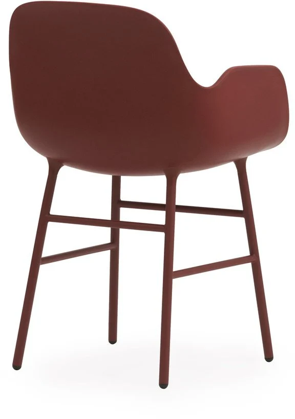Chaise avec accoudoirs en acier et pp rouge Form - Normann Copenhagen