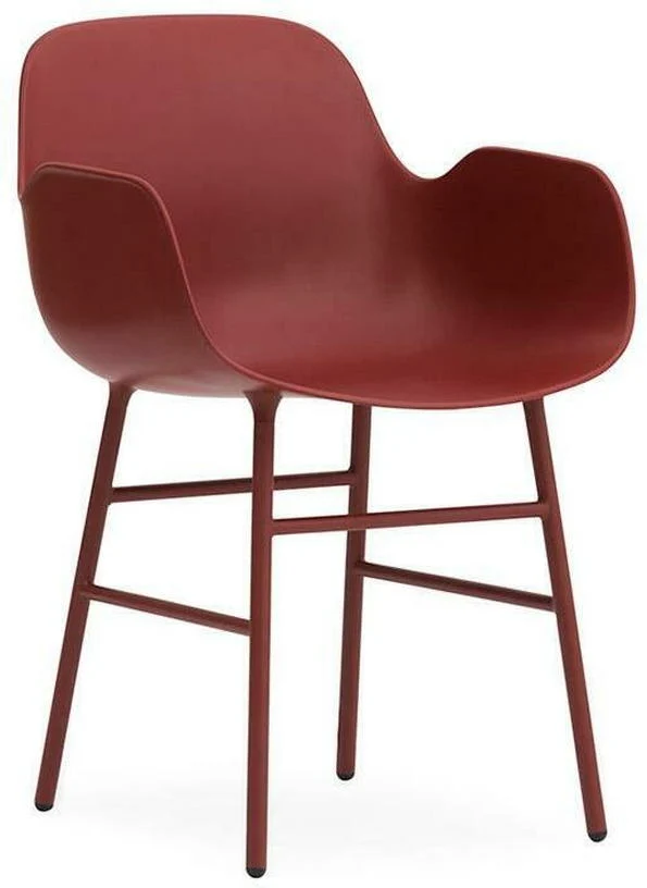 Chaise avec accoudoirs en acier et pp rouge Form - Normann Copenhagen