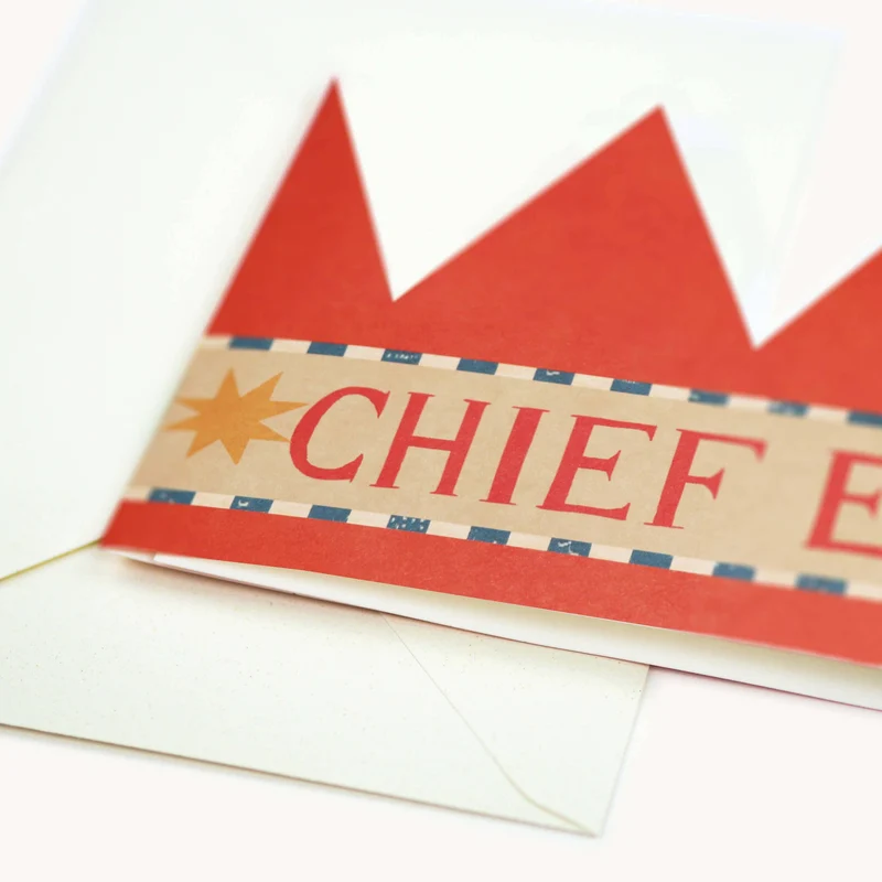 CHIEF ELF PARTY HAT CARD