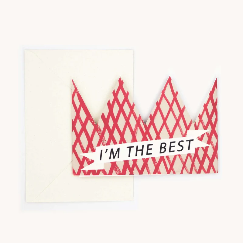 I'M THE BEST PARTY HAT CARD