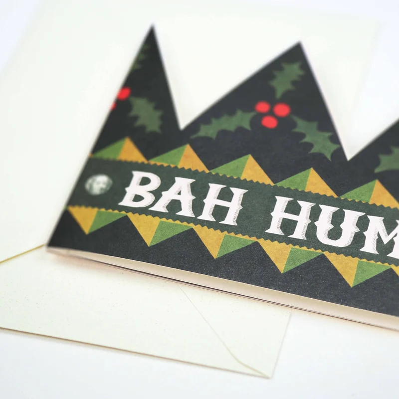 BAH HUMBUG PARTY HAT CARD