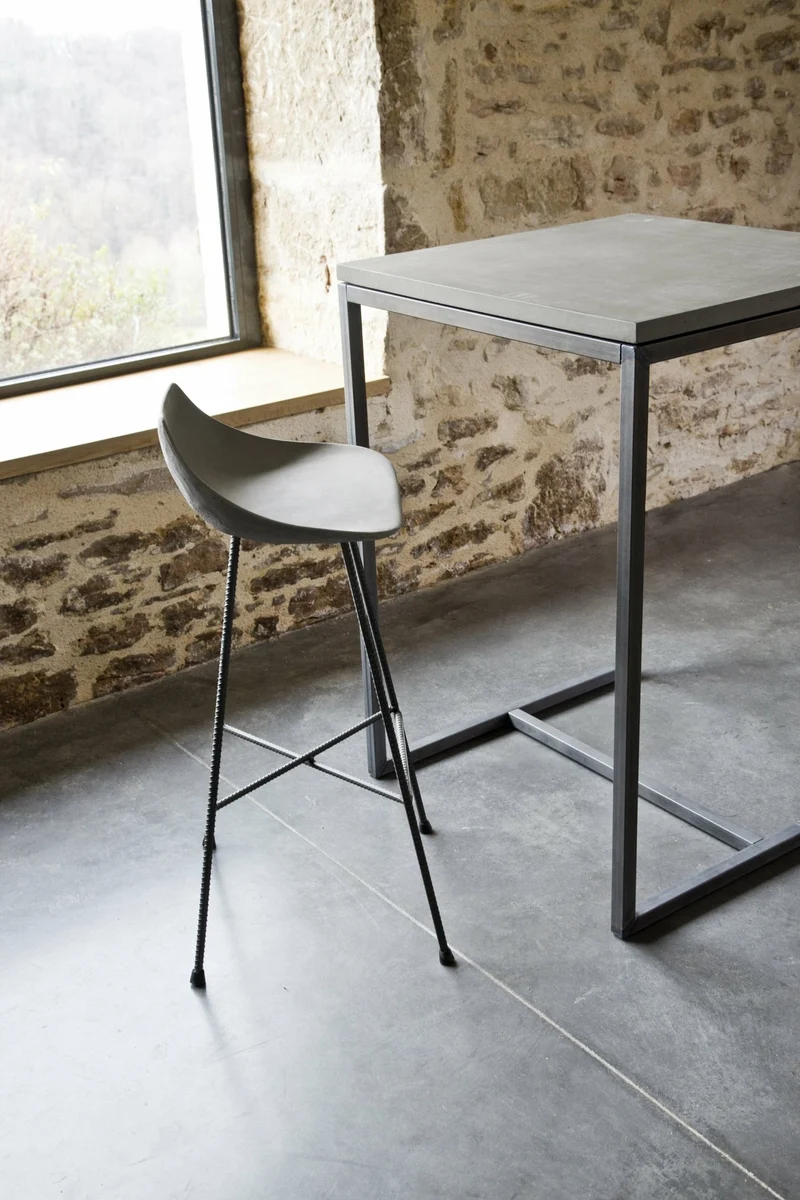 Chaise de bar en béton 44 x 43 x 93,5 Hauteville - Lyon Béton
