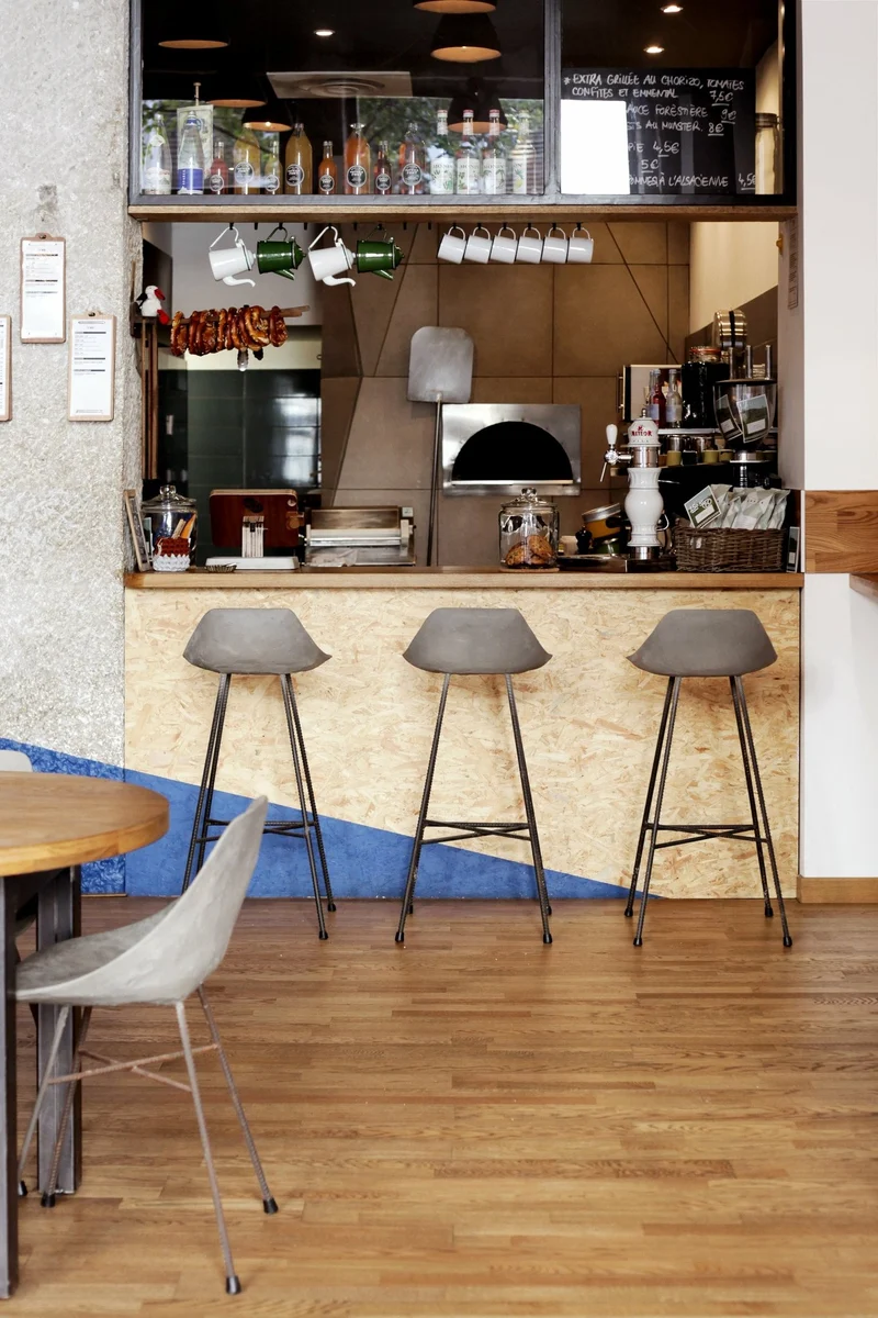 Chaise de bar en béton 44 x 43 x 93,5 Hauteville - Lyon Béton