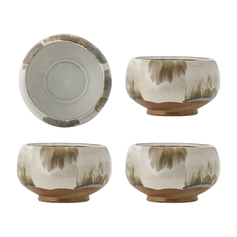 4 Bols en grès marron12x7,5cm Jade - Bloomingville