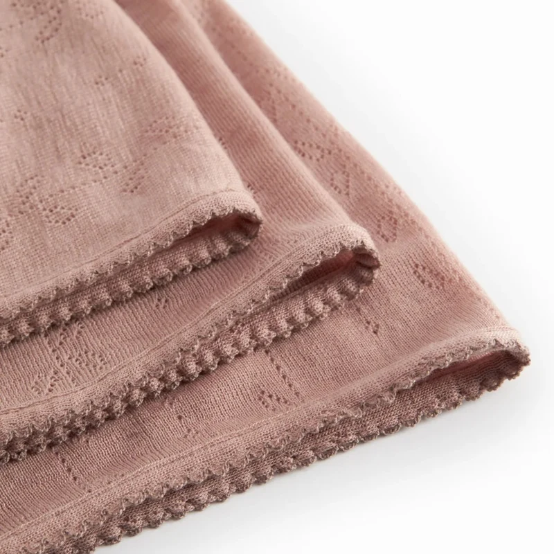 ALIDA WOOL POINTELLE BABY BLANKET