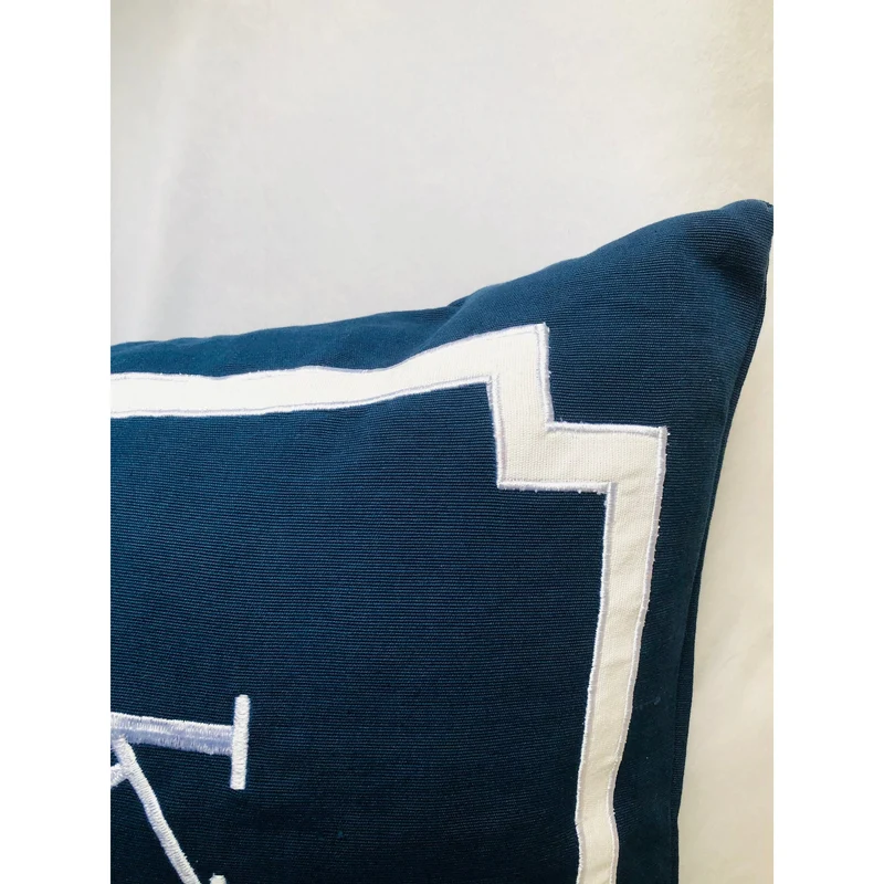 Blue Monogram Throw Pillow Covers, Blue Accent Sofa Pillows by Snazzy Living