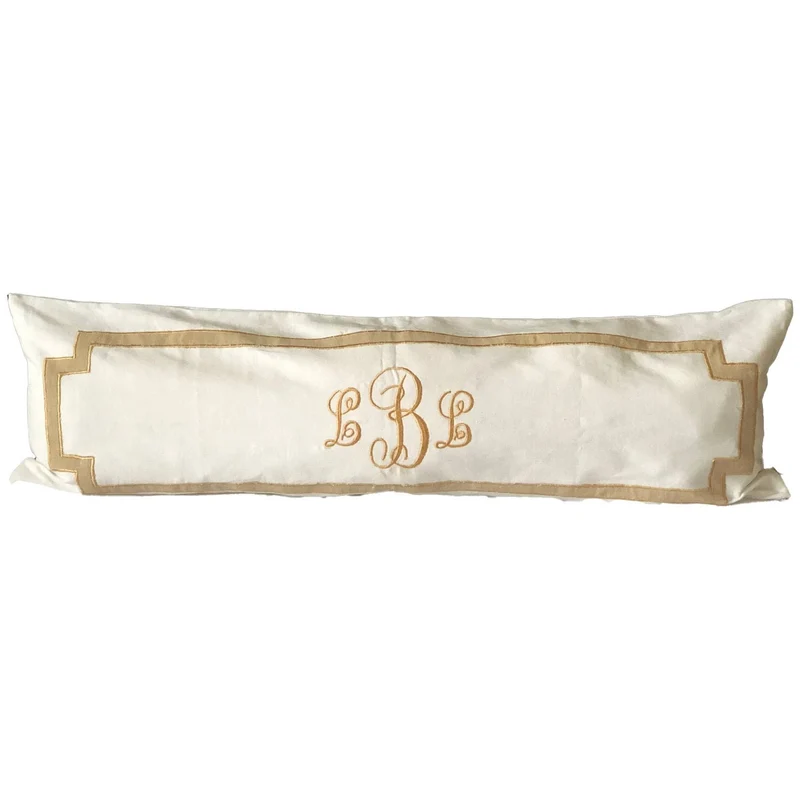Long White Monogram Pillows, Unique Headboard Monogrammed Throw Pillow Covers, Monogram Bedding