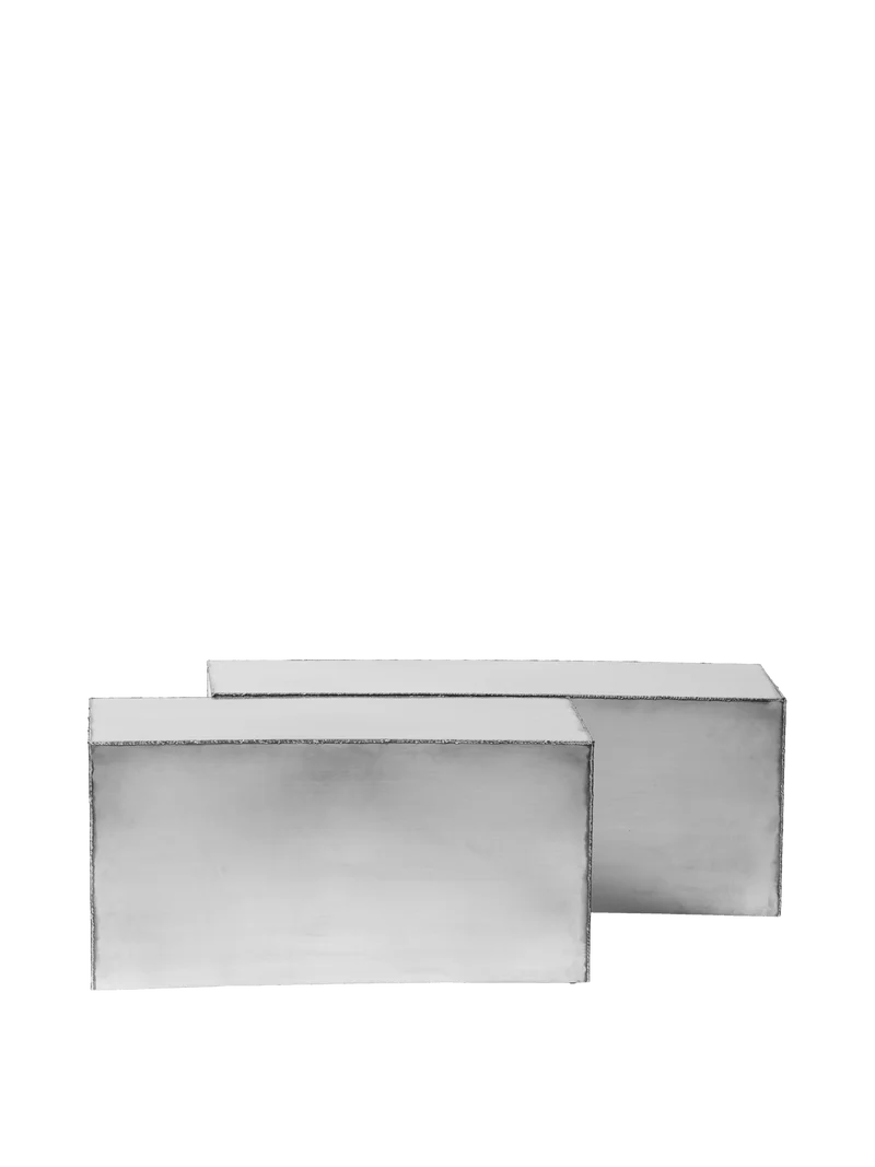 2 Tables basses en acier inoxydable brossé 91 x 61,5 x 35 cm Ferra - Ferm Living
