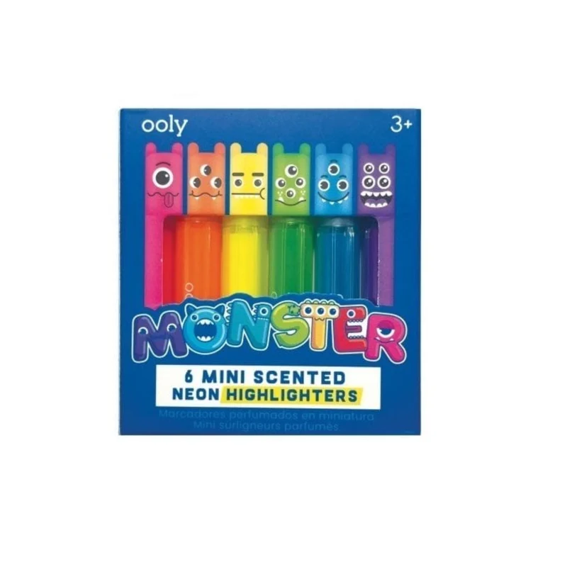 MINI MONSTER SCENTED HIGHLIGHTER PENS - 6 COLOURS