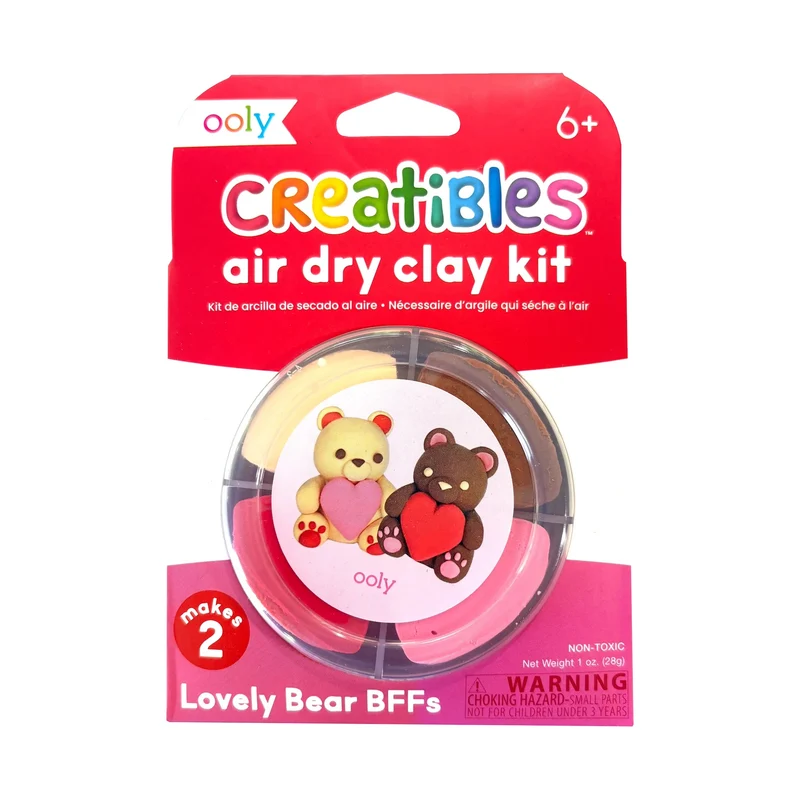 CREATIBLES DIY AIR DRY CLAY KIT 4 PIECE SET - LOVELY BEARS (6 YEARS+)