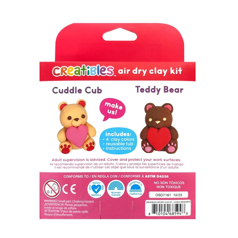 CREATIBLES DIY AIR DRY CLAY KIT 4 PIECE SET - LOVELY BEARS (6 YEARS+)