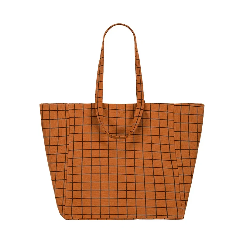 ELISA TOTE BAG - CHECK/GINGER