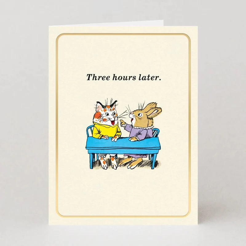 RICHARD SCARRY THREE HOURS LATER CARD