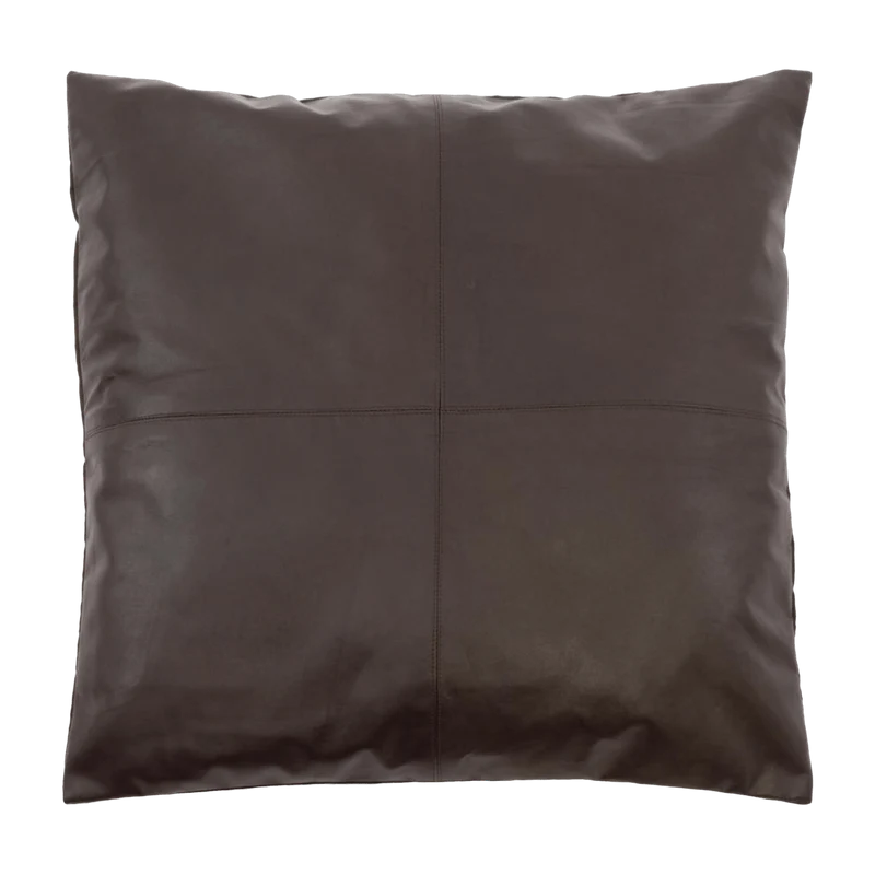Housse de coussin en cuir 60 x 60 cm chocolat - Bazar Bizar