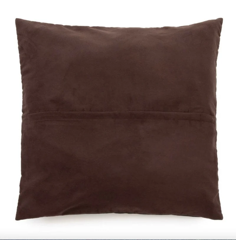 Housse de coussin en cuir 60 x 60 cm chocolat - Bazar Bizar