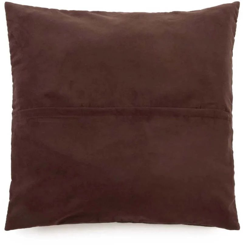 Housse de coussin en cuir 60 x 60 cm chocolat - Bazar Bizar