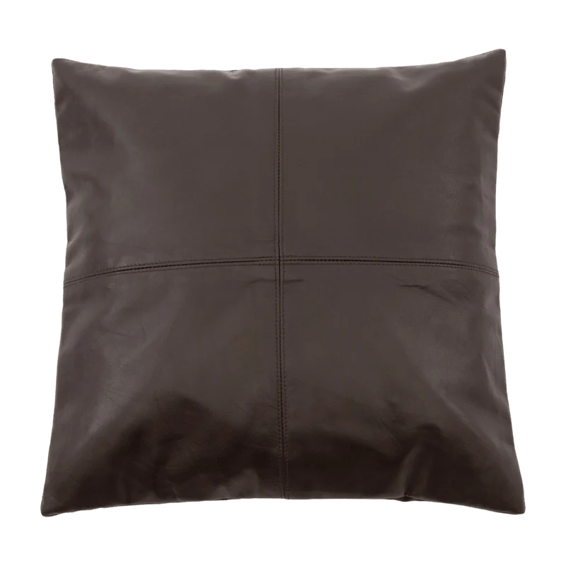 Housse de coussin en cuir 40 x 40 cm chocolat - Bazar Bizar