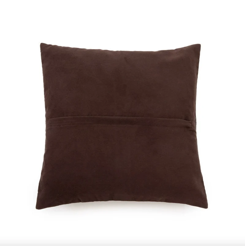 Housse de coussin en cuir 40 x 40 cm chocolat - Bazar Bizar