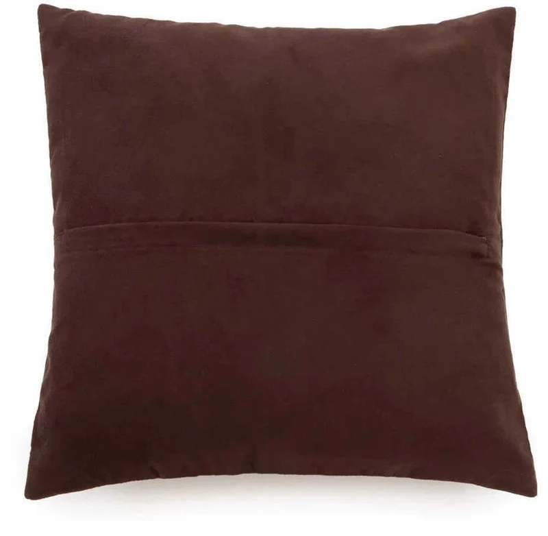 Housse de coussin en cuir 40 x 40 cm chocolat - Bazar Bizar