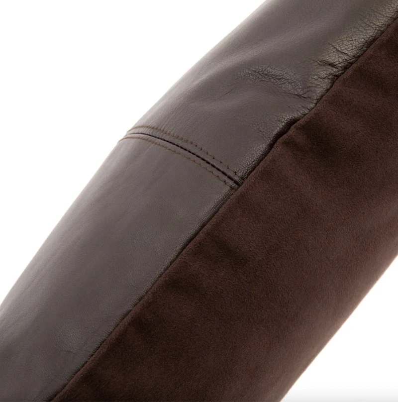 Housse de coussin en cuir 40 x 40 cm chocolat - Bazar Bizar
