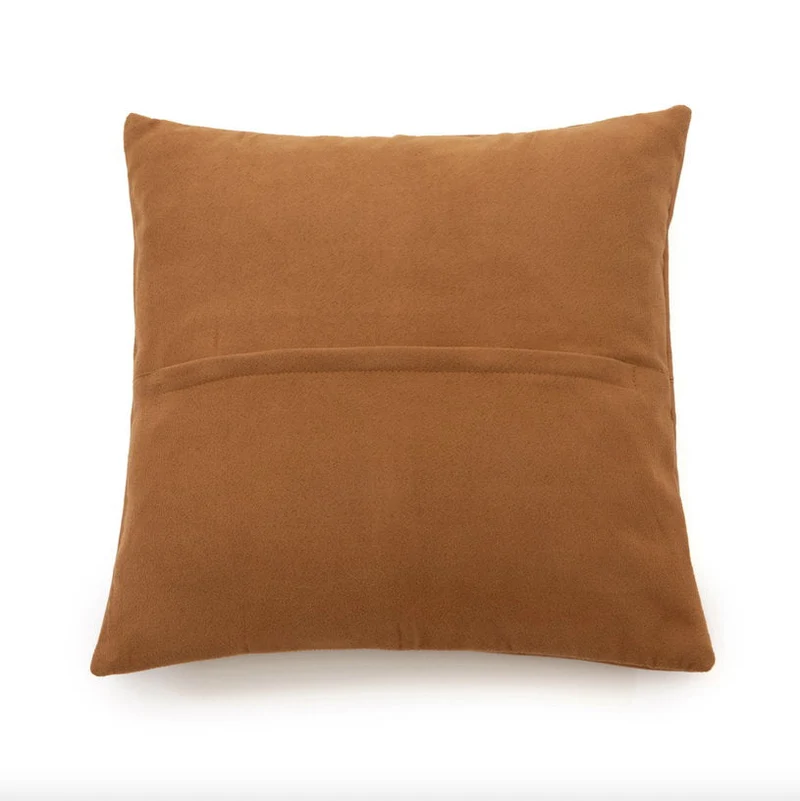 Housse de coussin à 4 panneaux en cuir 40 x 40 cm camel - Bazar Bizar