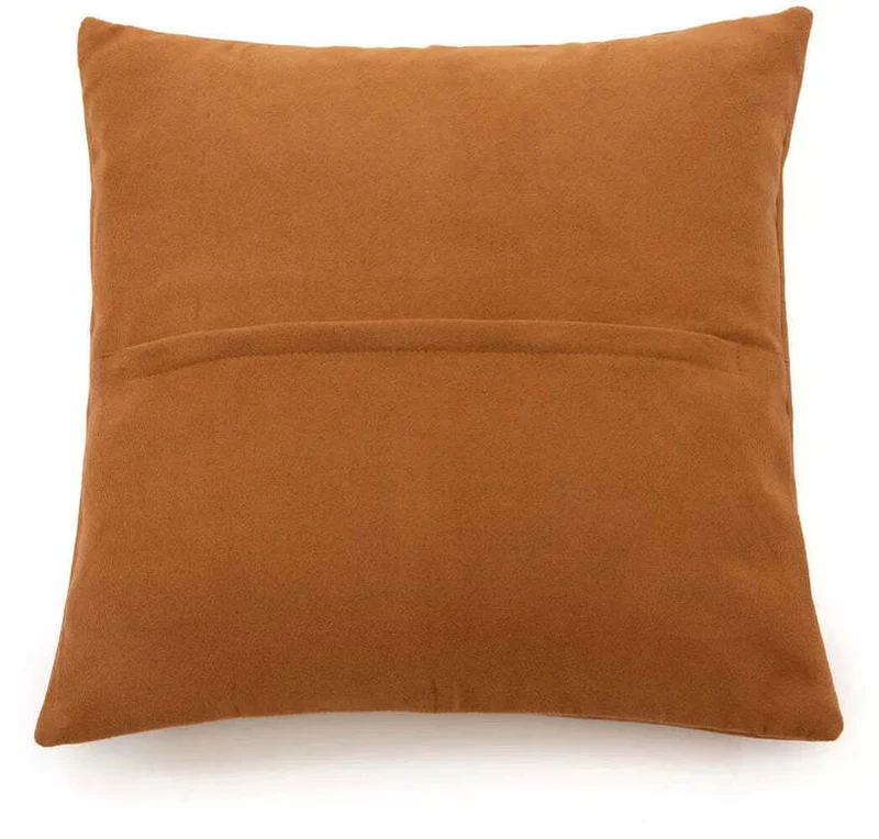 Housse de coussin à 4 panneaux en cuir 40 x 40 cm camel - Bazar Bizar