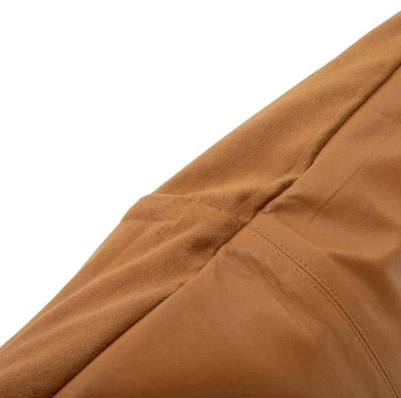 Housse de coussin à 4 panneaux en cuir 60 x 60 cm camel - Bazar Bizar