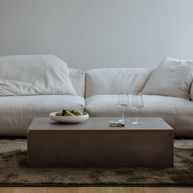 Table basse en acier inoxydable 100x63cm Raw - Metallbude