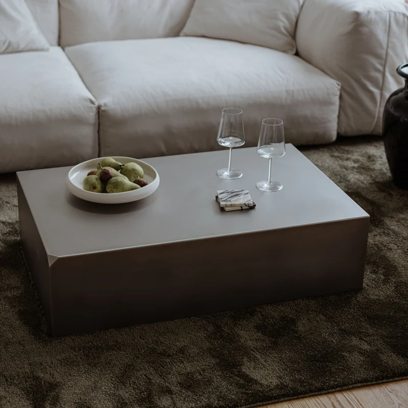Table basse en acier inoxydable 100x63cm Raw - Metallbude