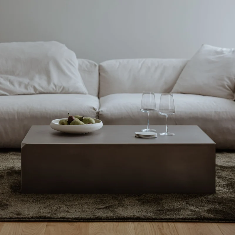 Table basse en acier inoxydable 100x63cm Raw - Metallbude